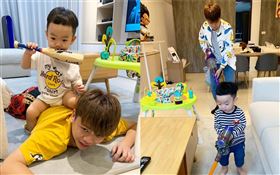 YouTuber蔡阿嘎/老婆二伯/1歲兒子蔡桃貴。翻攝二伯臉書