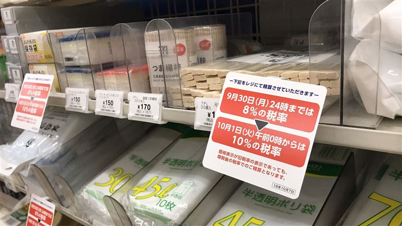 日本消費稅增　衝擊10月家庭消費
