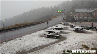 民眾樂了！合歡山下「冰霰＋雪花」