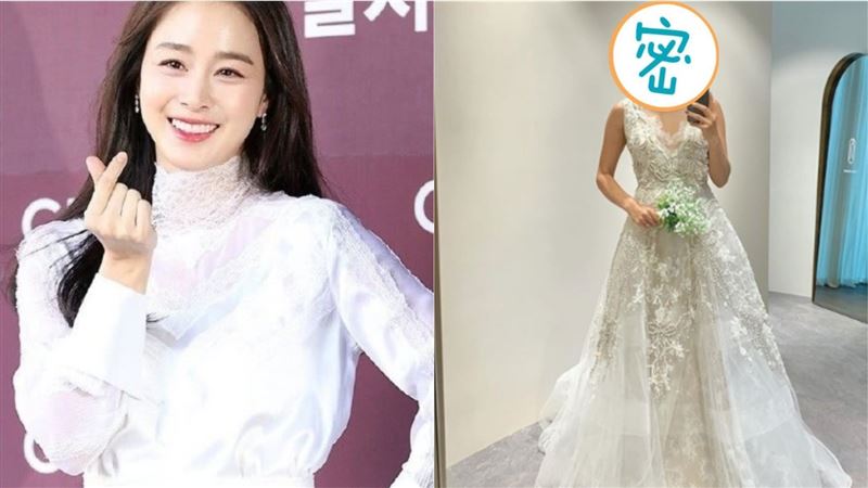 金泰希弟媳曝光！性感低胸婚紗太震撼