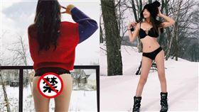 大雪中只穿內褲！依依解放渾圓蜜桃…網讚美尻：納豆真幸福（圖／翻攝自依依IG）