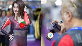 車展,車模,美尻,攝影,老司機,老伯　圖／翻攝加藤軍路邊隨手拍