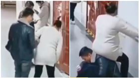 孕妻候診沒位坐！暖心尪「霸氣一蹲」…網狂讚：這是真男人（圖／翻攝自北京時間）