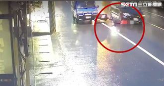 悚！騎士雷殘來不及爬起⋯後車輾爆頭