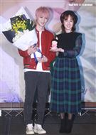 KU古曜威「一個幸福的吻」新歌發表，MV女主角黃瀞怡（小薰）分享拍MV的點滴滴。（記者邱榮吉/攝影）