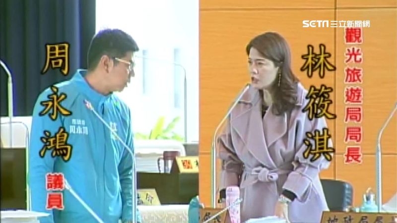 大學姊林筱淇備詢　穿粉色大衣成焦點