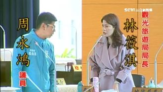 大學姊林筱淇備詢　穿粉色大衣成焦點