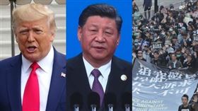 時代雜誌2019年風雲人物將於11日揭曉，根據10日揭露的決選名單，入圍者包括美國總統川普（左）、中國國家主席習近平（中）和反送中香港示威者（右）等。