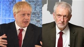 英國大選12日投票，是英國首相強生（左）的保守黨，還是70歲柯賓（右）領導的工黨贏得勝利。(翻攝自facebook)