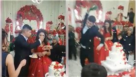 新郎婚禮暴走！硬塞她蛋糕、怒摔香檳…網急勸：不要結了（圖／翻攝自Leylam臉書）