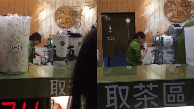 店員妹偷喝飲料再封杯！店家出面澄清