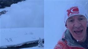雪崩,淡定,加拿大,自拍,遇難,慢跑,紀錄,雪,保暖,脫險, 圖／翻攝自YouTube