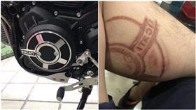 刺青,杜卡迪,重機,引擎,燙傷(圖/翻攝自報廢二館)