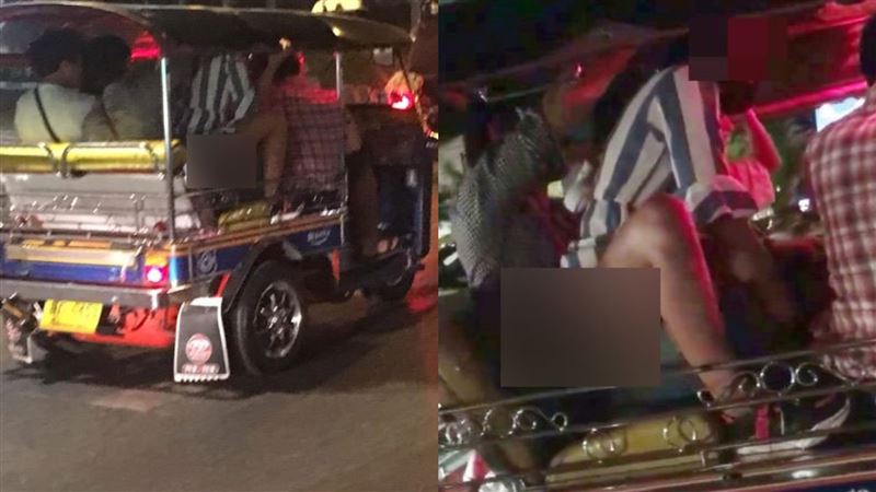 泰妹子車上沒穿褲　坐男跨間搖阿搖