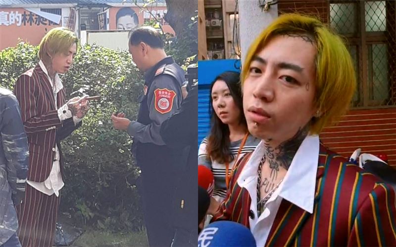 謝和弦又去中時大樓！坐地跟警衛聊天