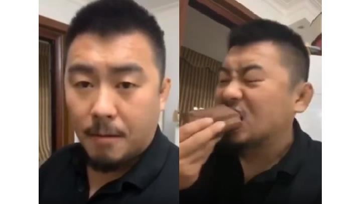 格鬥狂人打假翻車！直播吃兒子屎道歉