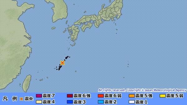 沖繩發生規模5.0地震！鹿兒島有感
