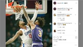 ▲快艇烏布瑞（Kelly Oubre Jr）顏扣喬治（Paul George）。（圖／翻攝自NBAonTNT IG）