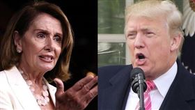 美國國會眾議院議長裴洛西（左）18日指出，總統川普（右）行事不顧後果，導致民主黨國會議員別無選擇，必須推動彈劾他。(中央社）