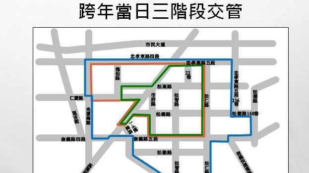 跨年夜三階段交管！一圖秒懂散場接駁