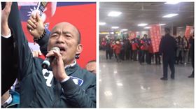 ▲韓國瑜今(20)日前往金門造勢，韓粉於機場高唱「中華民國頌」，網友無奈形容韓國瑜和「PM2.5」一樣，又髒又愛亂飄。