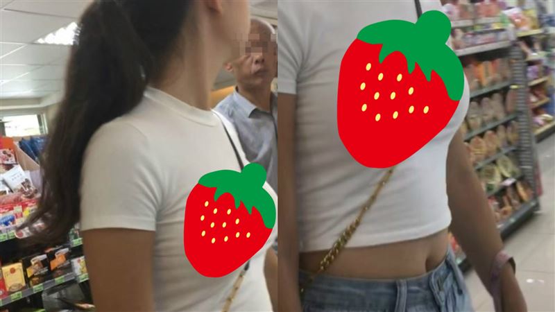 背帶卡頭燈！阿伯猛盯白T妹　網笑翻