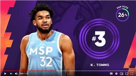 ▲唐斯（Karl-Anthony Towns）上籃麵包，糗登《俠客真烏龍》。（圖／翻攝自NBA on TNT）