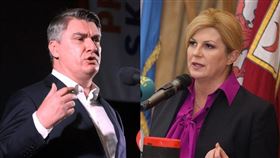 克羅埃西亞總統大選首輪投票一份出口民調顯示，前總理米蘭諾維奇（左）取得29.6%選票，領先現任總統季塔洛維奇（右）的26.4%，兩人可望在2020年1月5日第二輪投票決勝負。（左圖取自facebook.com/ZoranMilanovic，右圖取自facebook.com/KolindaGrabarKitarovic）