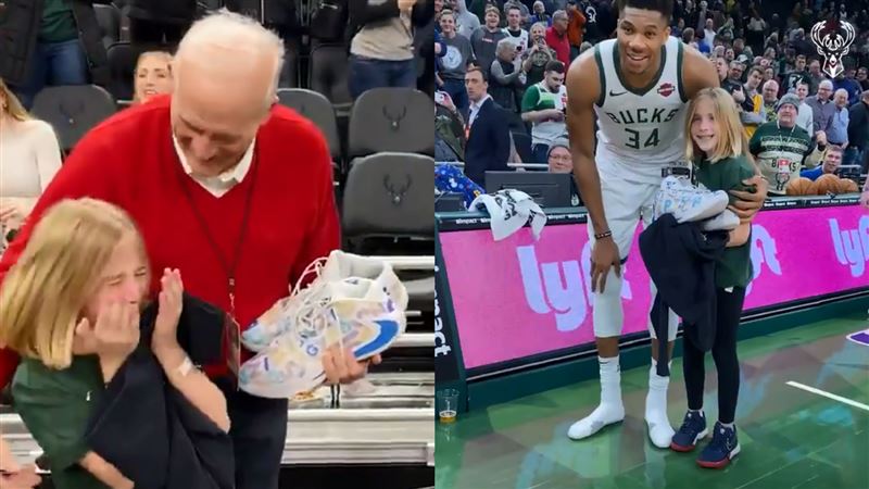 NBA／暖！字母哥送鞋…小蘿莉爆哭