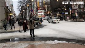 日本，下雪，北海道，街頭（圖／記者藍詩孟攝影）