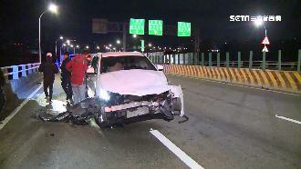 夫妻酒駕撞護欄！妻「頂醉」被抓包