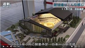 ▲火腿新主場建築模型曝光。（圖／翻攝自北海道新聞YouTube）