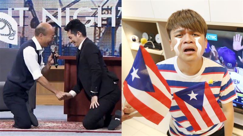 韓膝蓋走路燒爆　蔡阿嘎帶孕妻下跪了