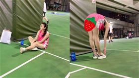 球場,熱身,伸展,球衣,運動褲,蜜桃臀　圖／翻攝加藤軍路邊隨手拍