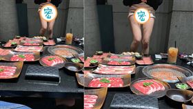 「火才剛開怎麼就熱了」 吃燒烤女露白皙長腿（加藤軍路邊隨手拍