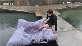 ▲當小劉一下水氣墊船立馬進水。（圖／蘭懶錄 授權）