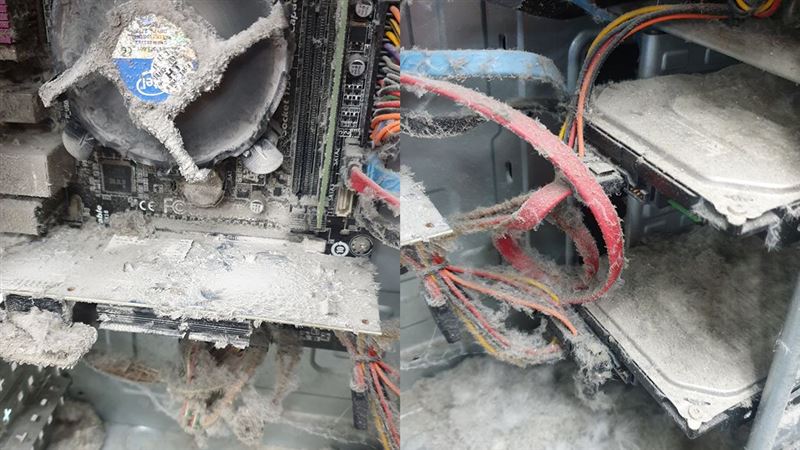 拆電腦見「聖誕雪地」清潔成果超療癒
