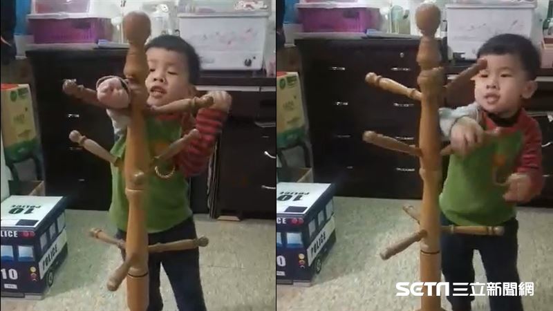 4歲童迷詠春！暖爸改造掛衣架當木樁