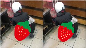 加藤軍路邊隨手拍，有網友撞見外送妹，蹲下來取餐大露性感丁字褲。（圖／翻攝自加藤軍路邊隨手拍）