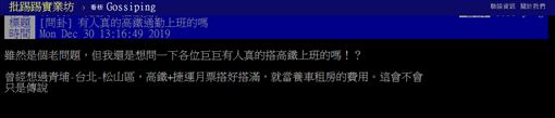 高鐵,通勤,CP值,盤子,精算,PTT 圖/翻攝自PTT