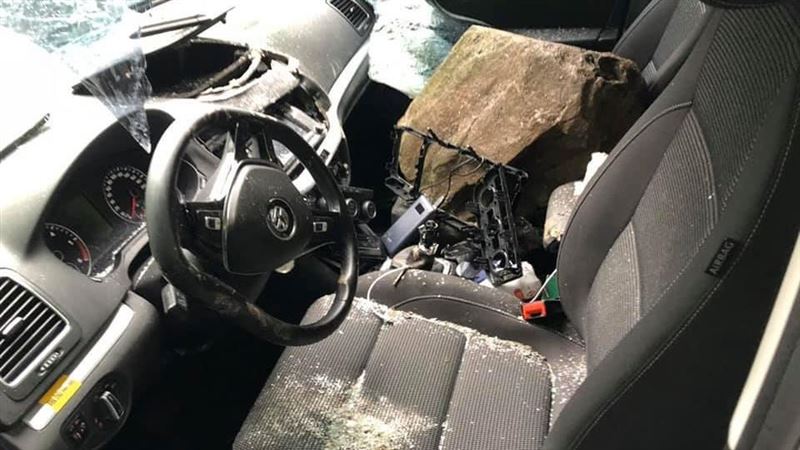 兒租車載媽遊中橫　天降落石險被砸死