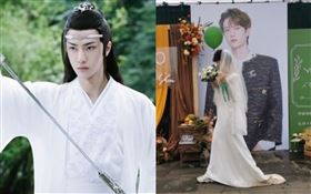 男粉絲為王一搏穿婚紗