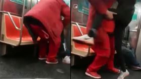 地鐵強抱熟睡少女下車！變態大叔正臉曝光…遭路人認出爆打（圖／翻攝自＠THOMAS_RE89推特）