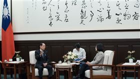 蔡英文總統接見「日本台灣交流協會」會長大橋光夫。（總統府提供）