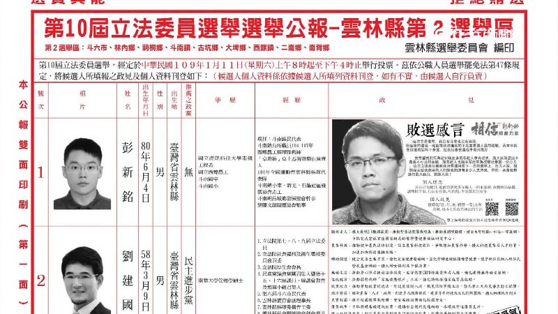 選舉公報吸眼球！「敗選感言」也出籠