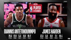 NBA單月最佳。（圖／翻攝自NBA官方推特）