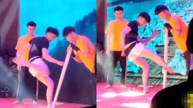 拿錯道具?男大生表演踢木棍結果GG