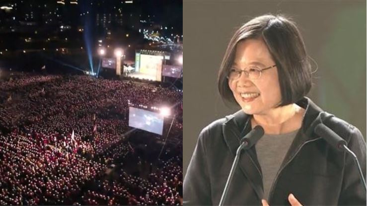 震撼空拍！小英桃園造勢…英粉超激情