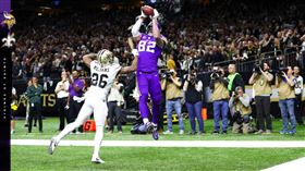 ▲明尼蘇達維京人再見達陣擊敗聖徒。（圖／翻攝自推特）