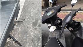 機車亂停　不立中柱（圖／翻攝自爆怨公社臉書